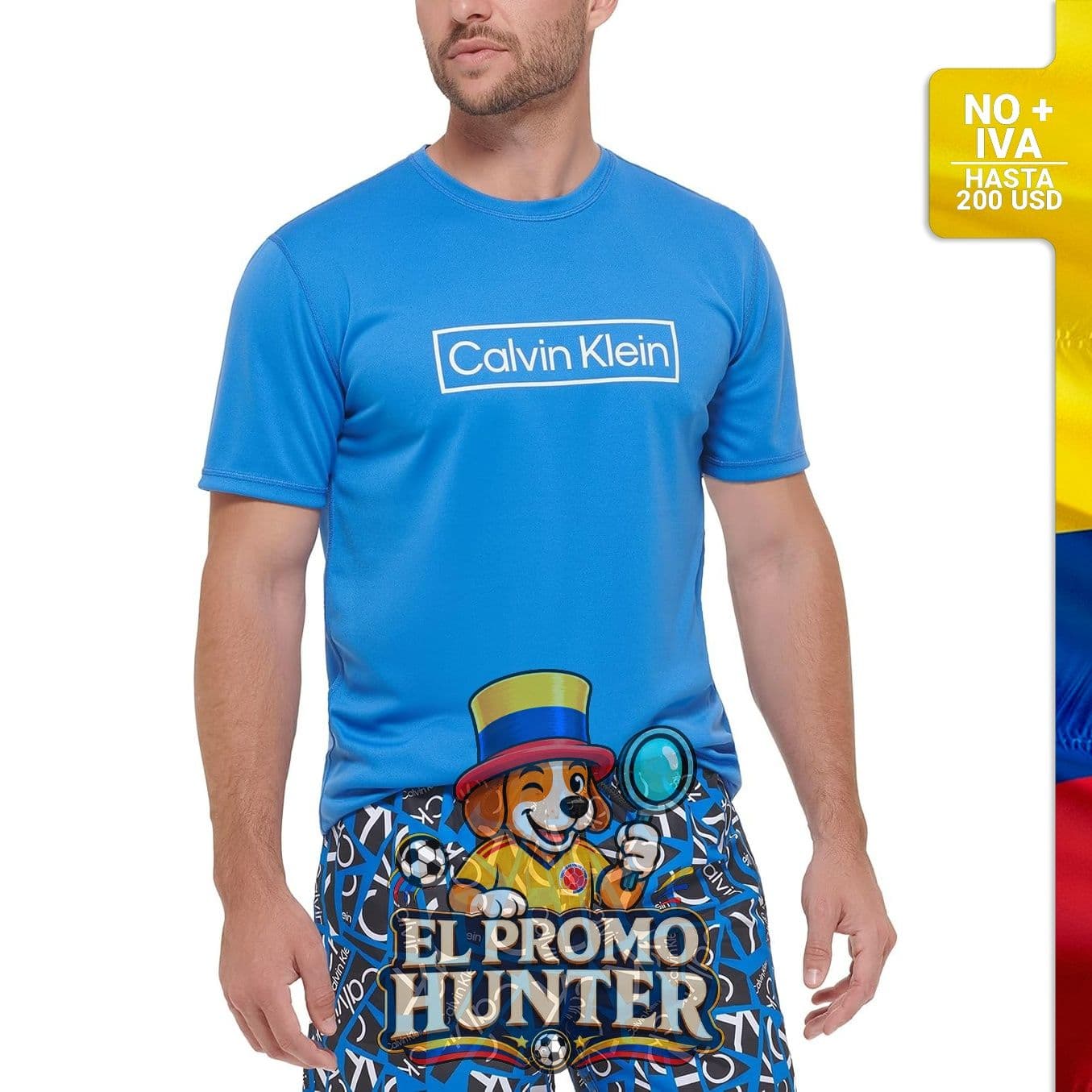 Camiseta deportiva de manga corta Calvin Klein con protección UPF 40+.