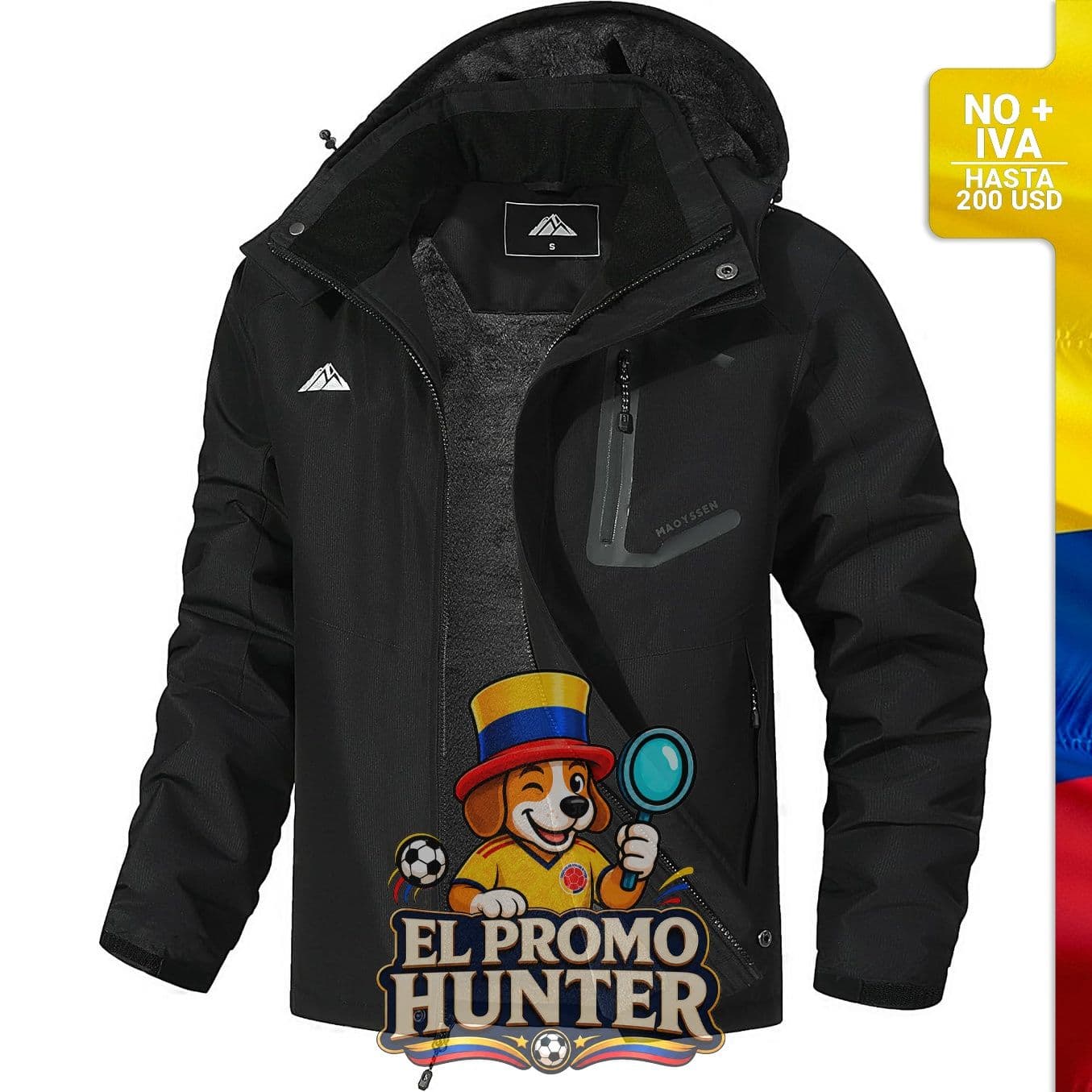 Chaqueta de esquí de montaña para hombre, impermeable y rompevientos, con capucha.
