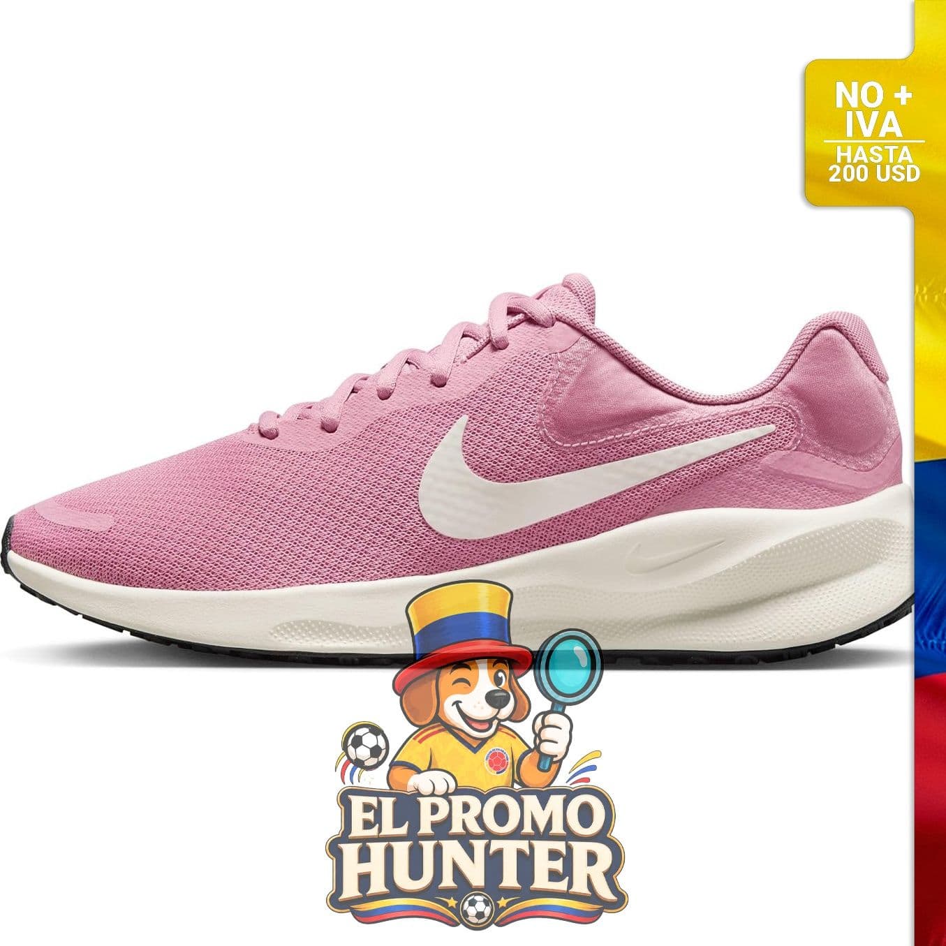 Tenis Nike Revolution 7 para mujer, diseño ligero y transpirable, con suela de goma para mayor tracción.