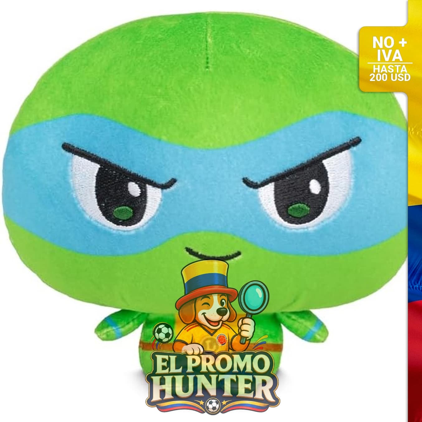 Peluche de Leonardo de las Tortugas Ninja, 13 cm de altura.