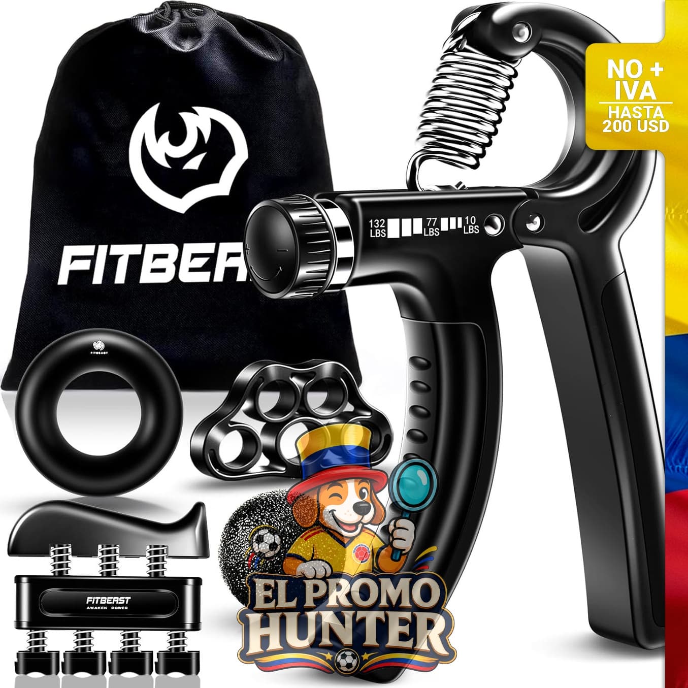 Kit de fortalecimiento para manos, incluye 5 piezas.