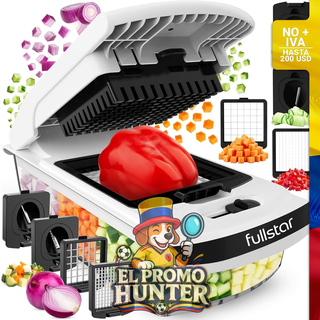 Picador de verduras con capacidad de 5 tazas.