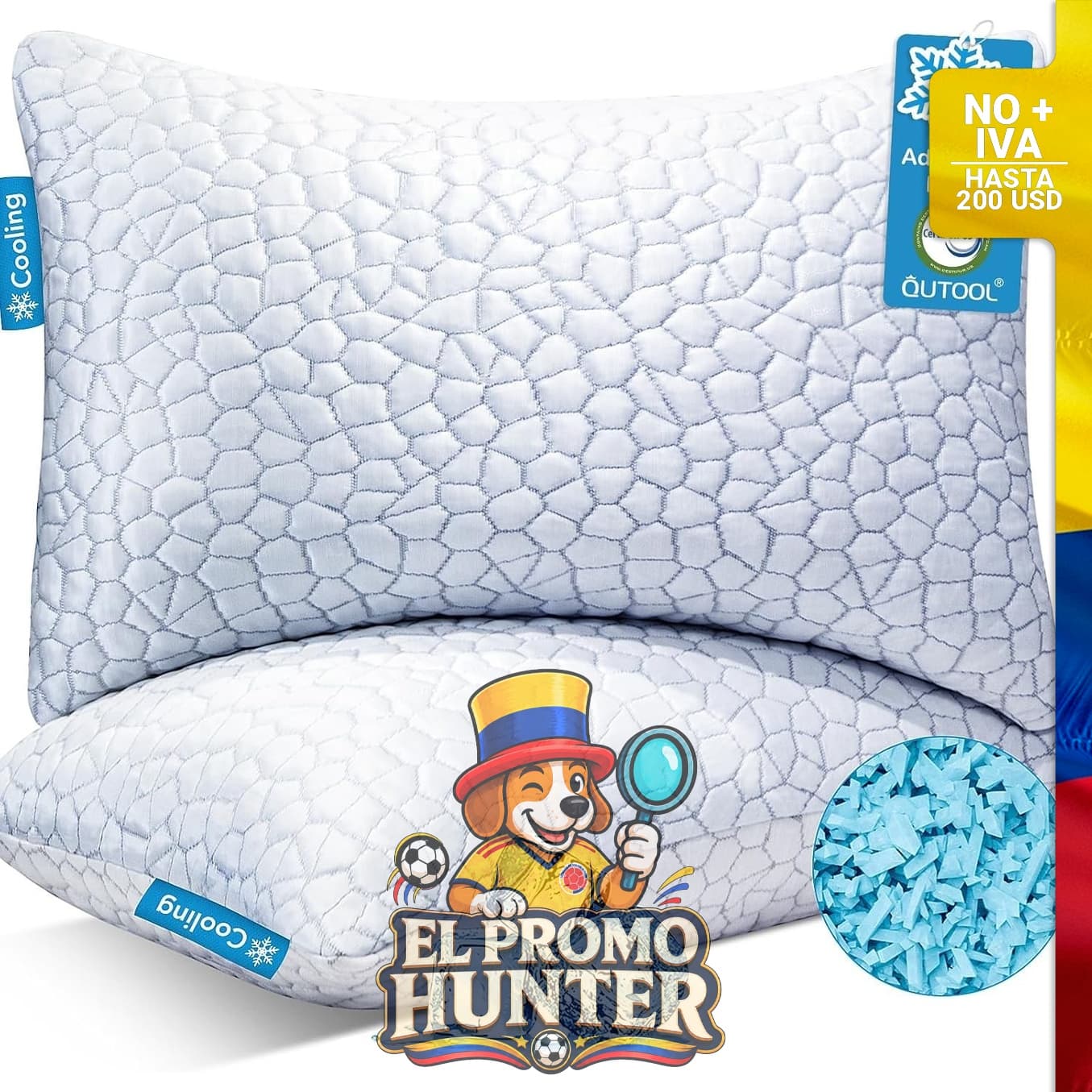 Almohadas Queen de enfriamiento, pack de 2.