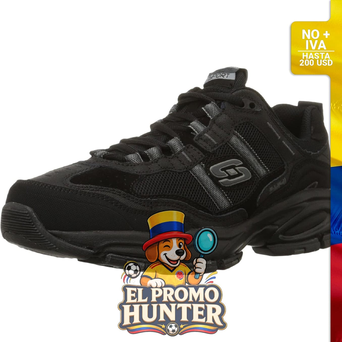 Tenis deportivos Skechers para hombre, modelo 182405, con diseño ligero y suela de goma.