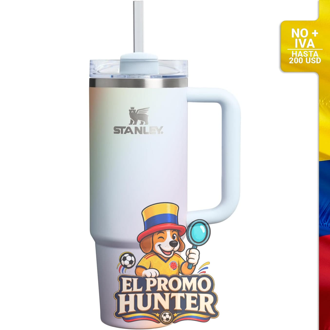 Vaso Stanley Quencher H2.0 de 30 oz (887 ml) con asa y pajilla, tapa Flowstate de 3 posiciones.