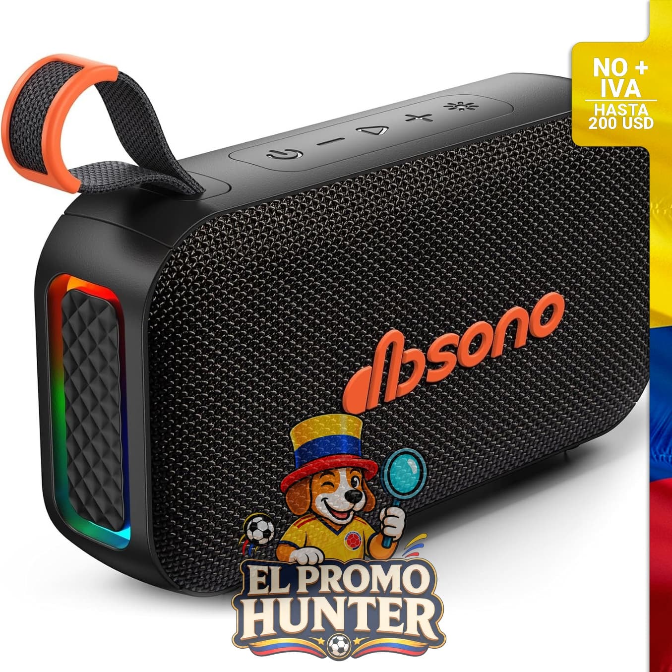 Altavoz Bluetooth estéreo de 20 W, resistente al agua IPX5, con tiempo de reproducción de 30 horas.