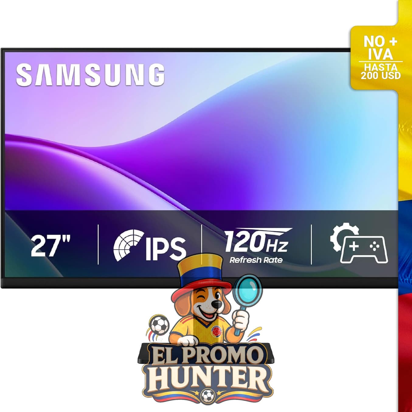 Monitor Samsung FHD de 27" (68,58 cm) S3 con panel IPS, 120 Hz, sin parpadeo y modo protector de ojos.