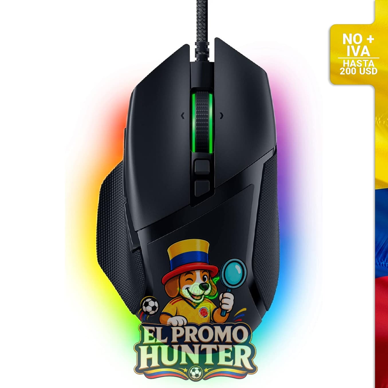 Razer Basilisk V3, ratón ergonómico para juegos con sensor óptico de 26K DPI y 11 botones programables.