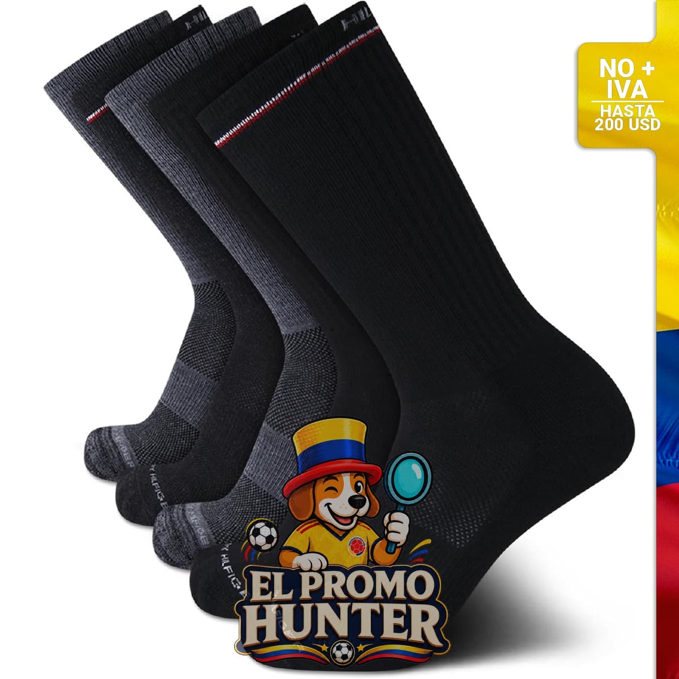 Calcetines deportivos Tommy Hilfiger para hombre, acolchados, paquete de 5 unidades.
