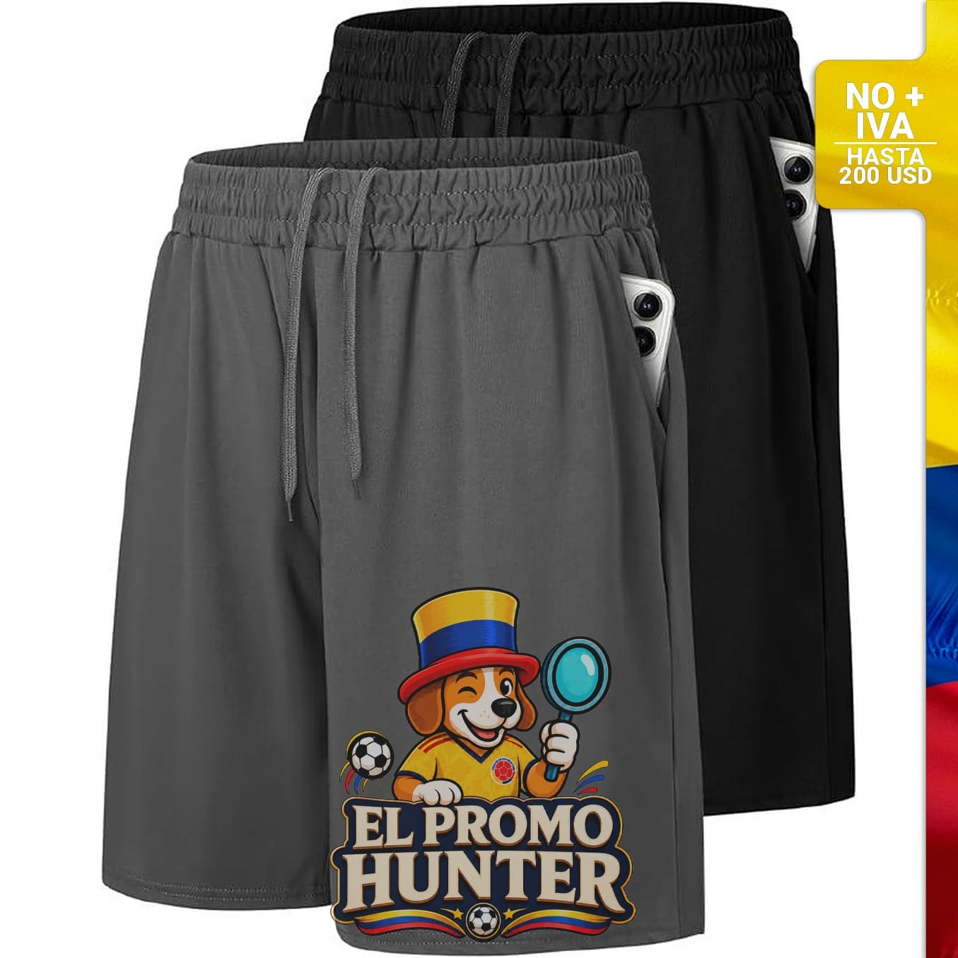 Pack de 2 pantalones cortos deportivos para hombre, de secado rápido y con bolsillos.