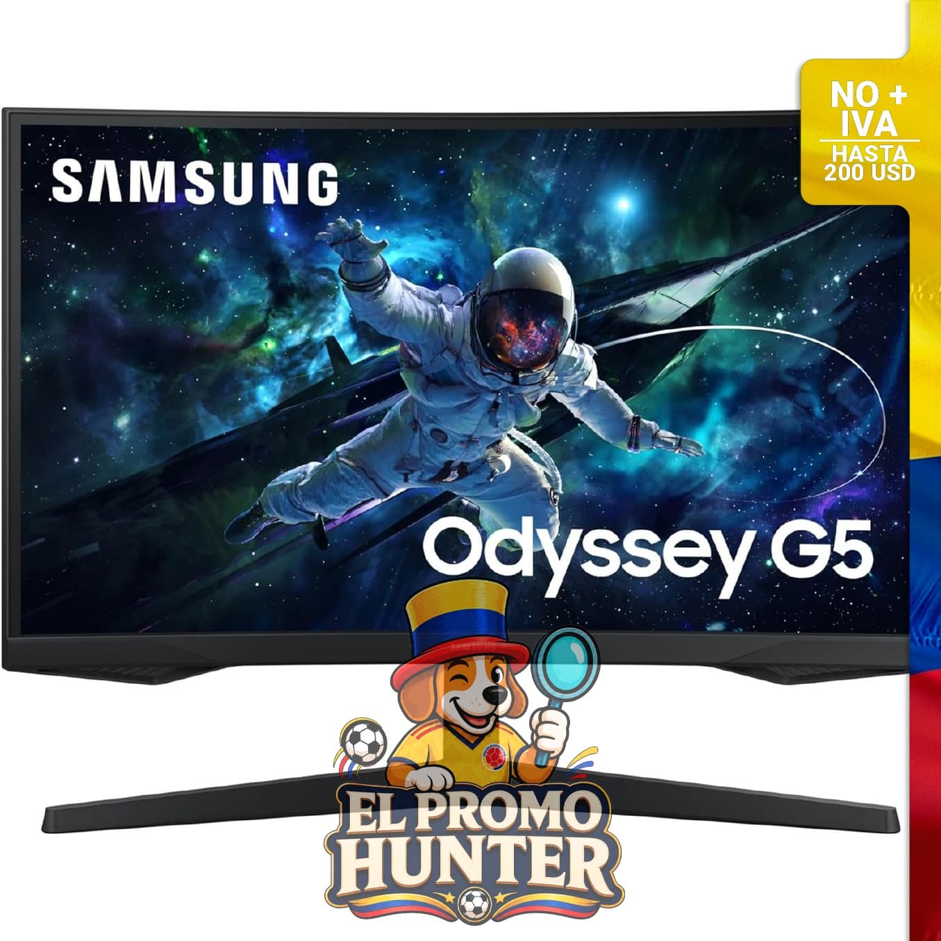 Monitor curvado Samsung Odyssey G55C de 27" (68,6 cm) QHD, 165 Hz, 1 ms (MPRT), HDR10, AMD FreeSync.