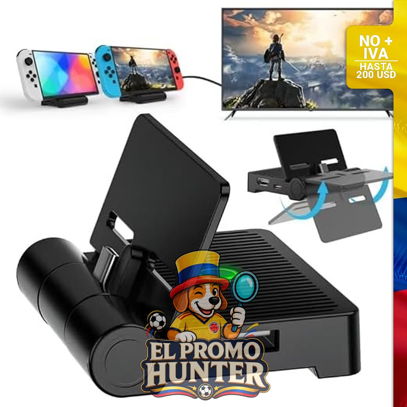 Estación de acoplamiento portátil para TV compatible con Nintendo Switch/OLED, salida HDMI 1080P/4K, puerto USB 3.0.