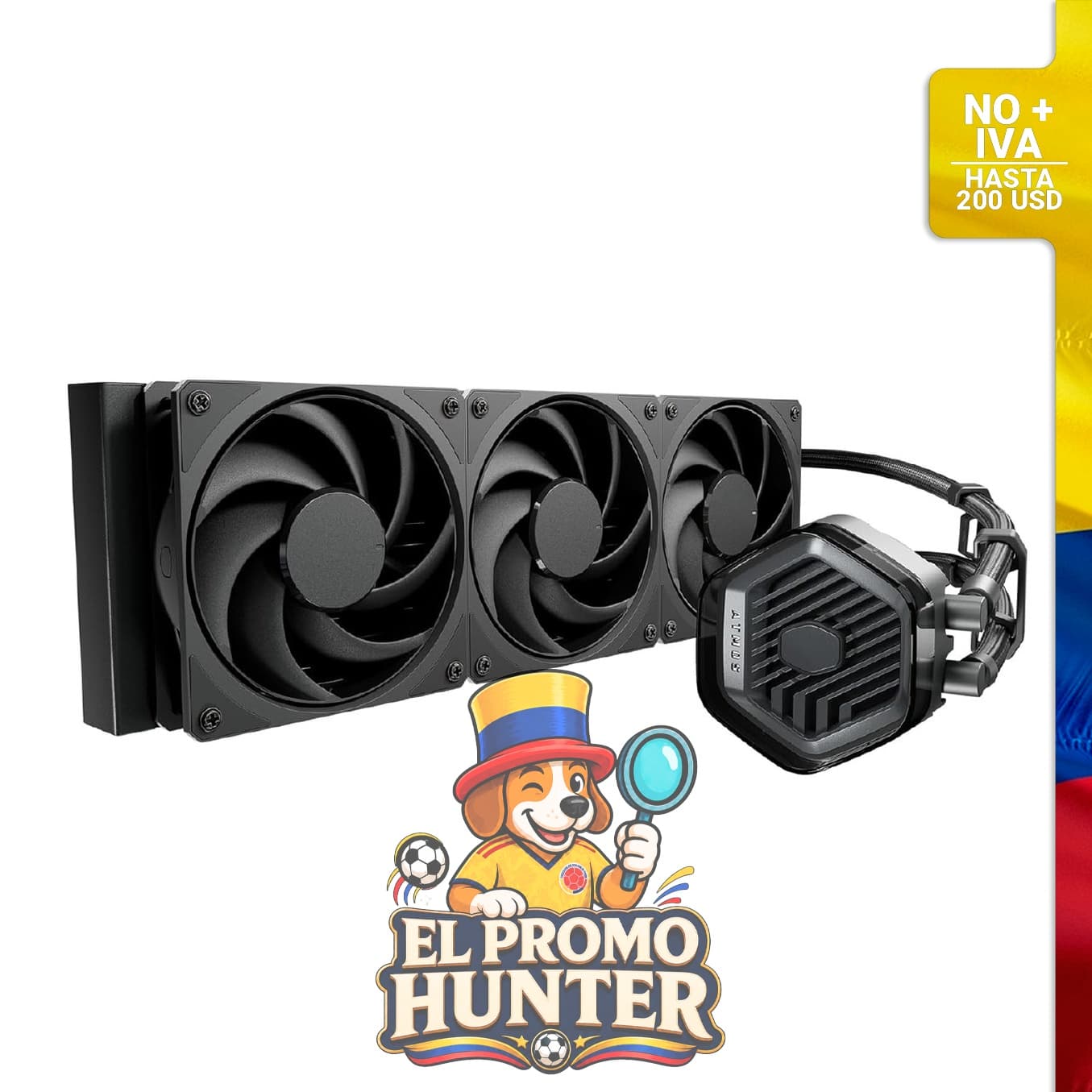 Cooler Master 360 Atmos Stealth, enfriador líquido AIO con bomba de doble cámara y radiador de 360 mm.