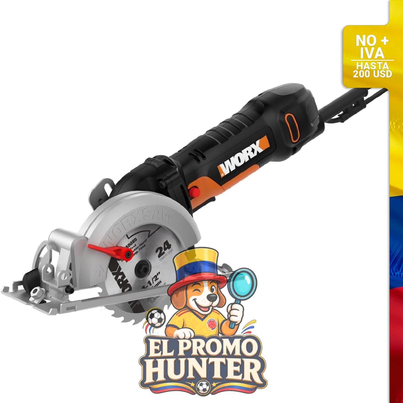 Sierra circular eléctrica compacta Worx WX439L de 4.5" (11.4 cm) y 4.5 Amp.