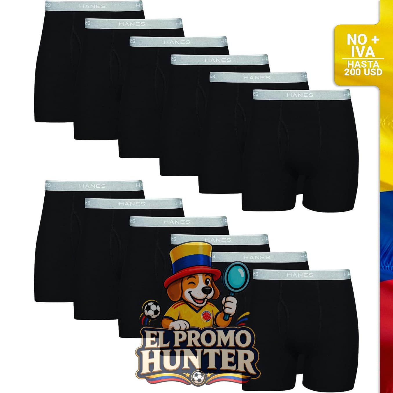 Paquete de calzoncillos tipo bóxer para hombre, de algodón, transpirable y absorbente.