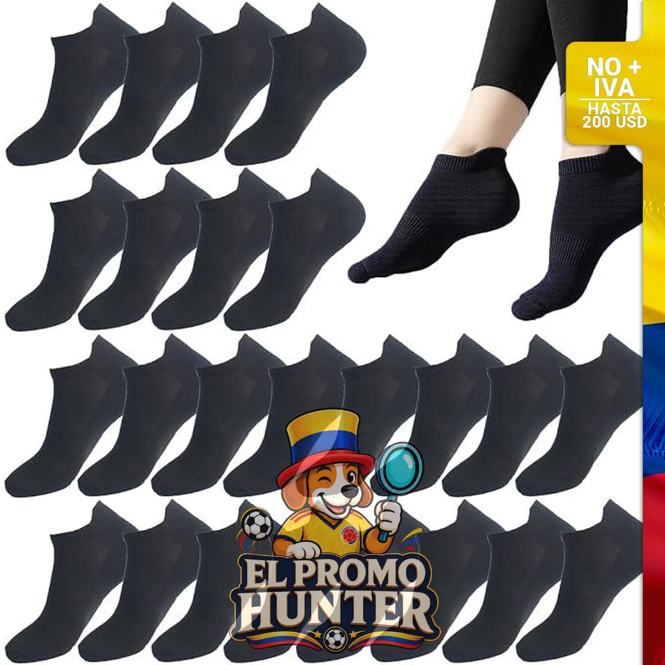 12-20 pares de calcetines deportivos para mujer, transpirables, de corte bajo, acolchados y que absorben la humedad.
