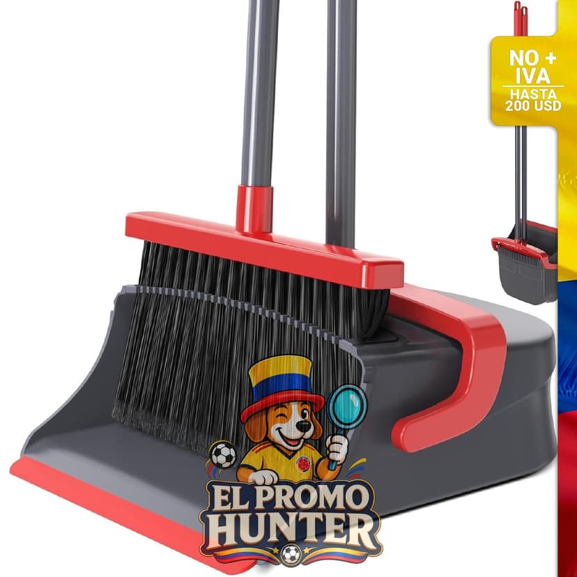 Escoba con recogedor autolimpiante, marca zeawec.