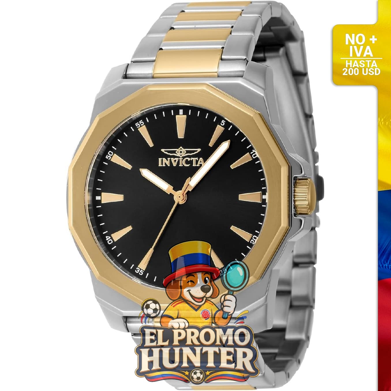 Reloj Invicta para hombre, modelo 193292, con caja de acero inoxidable y resistencia al agua hasta 200 m.