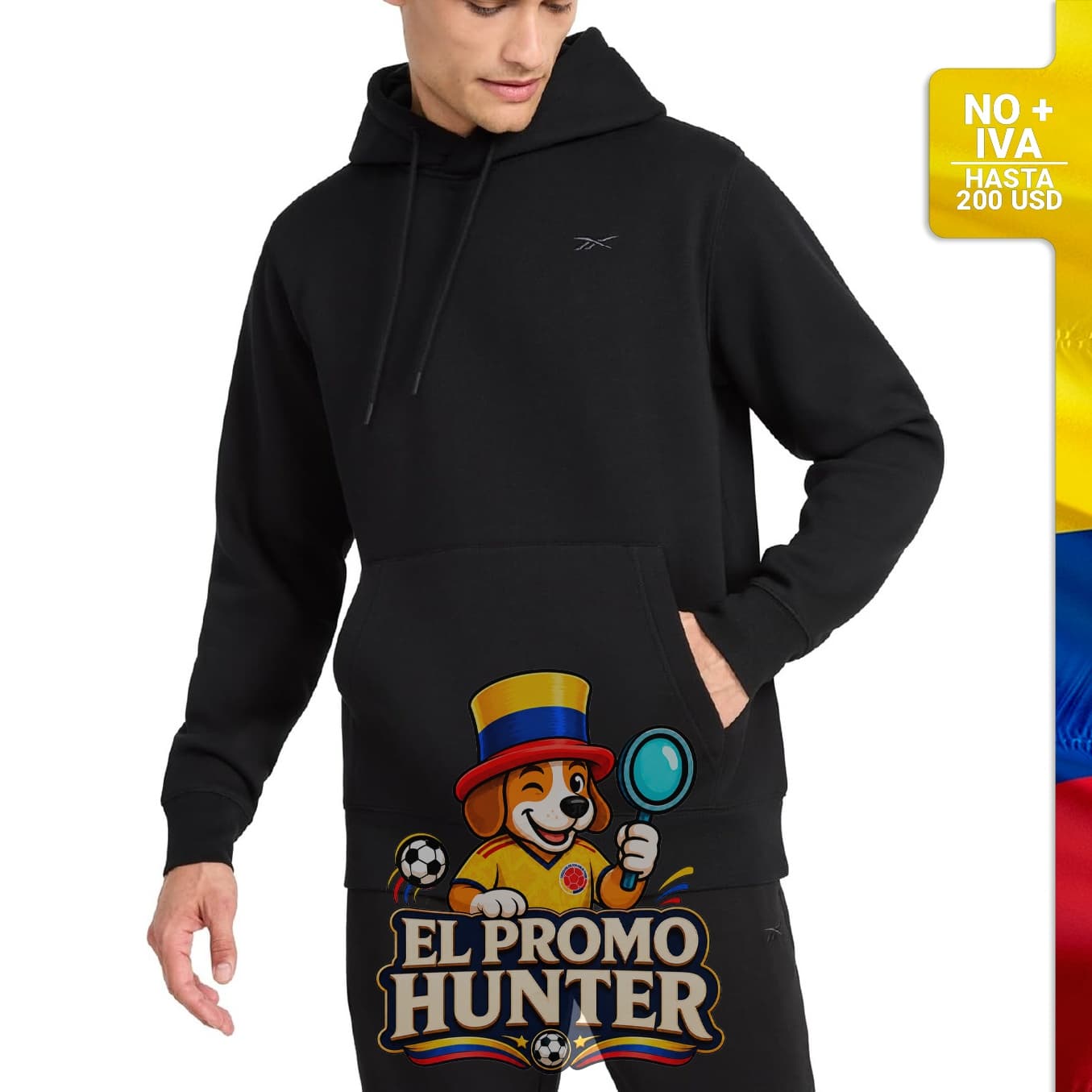 Buzo Reebok para hombre con capucha de fleece.