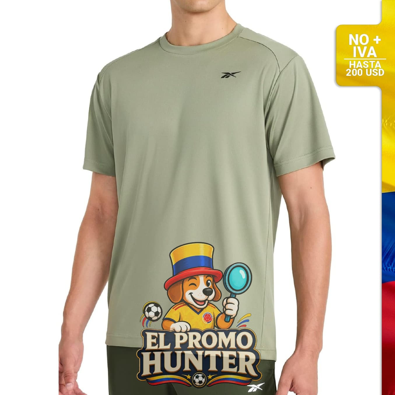 Camiseta de manga corta Reebok para hombre, con cuello redondo.