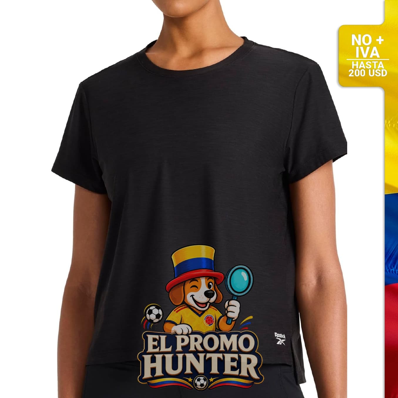 Camiseta Tech de manga corta Reebok para mujer, con cuello redondo.