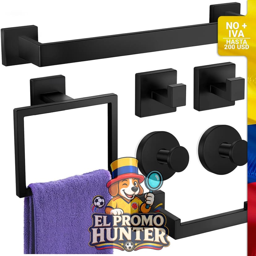 Juego de accesorios para baño de 7 piezas.