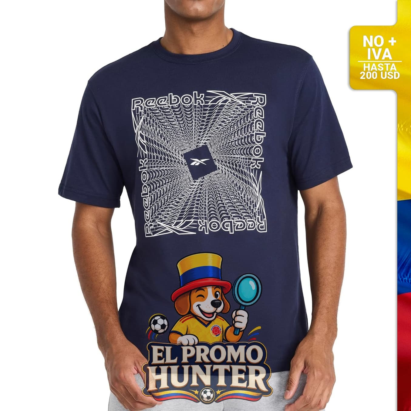 Camiseta de manga corta Reebok para hombre, con cuello redondo.