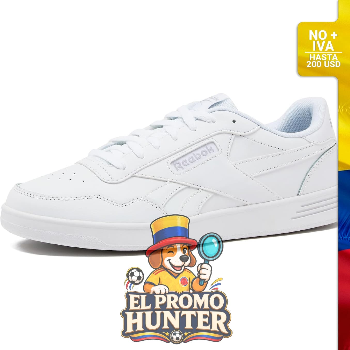 Zapatillas Reebok Court Advance para hombre, diseño deportivo con suela de goma y parte superior de material sintético.
