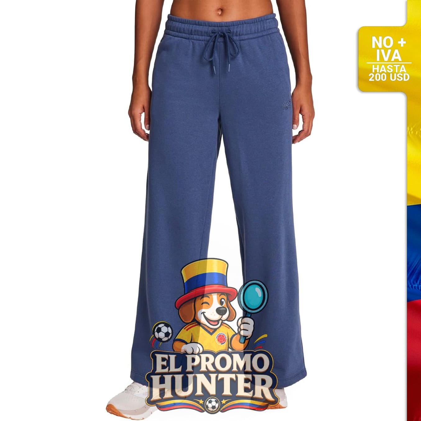 Pantalón deportivo tonal de pierna ancha para mujer Reebok, ajuste estándar.