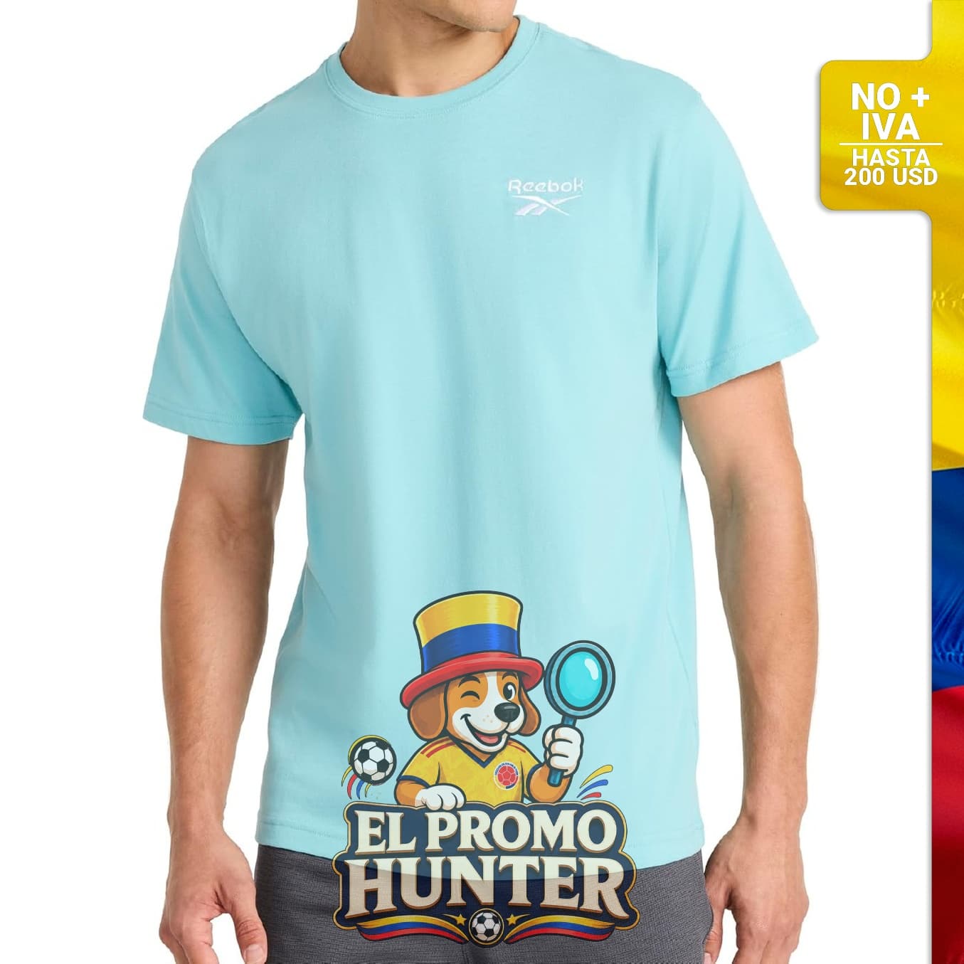 Camiseta de cuello redondo Reebok para hombre, ajuste estándar.