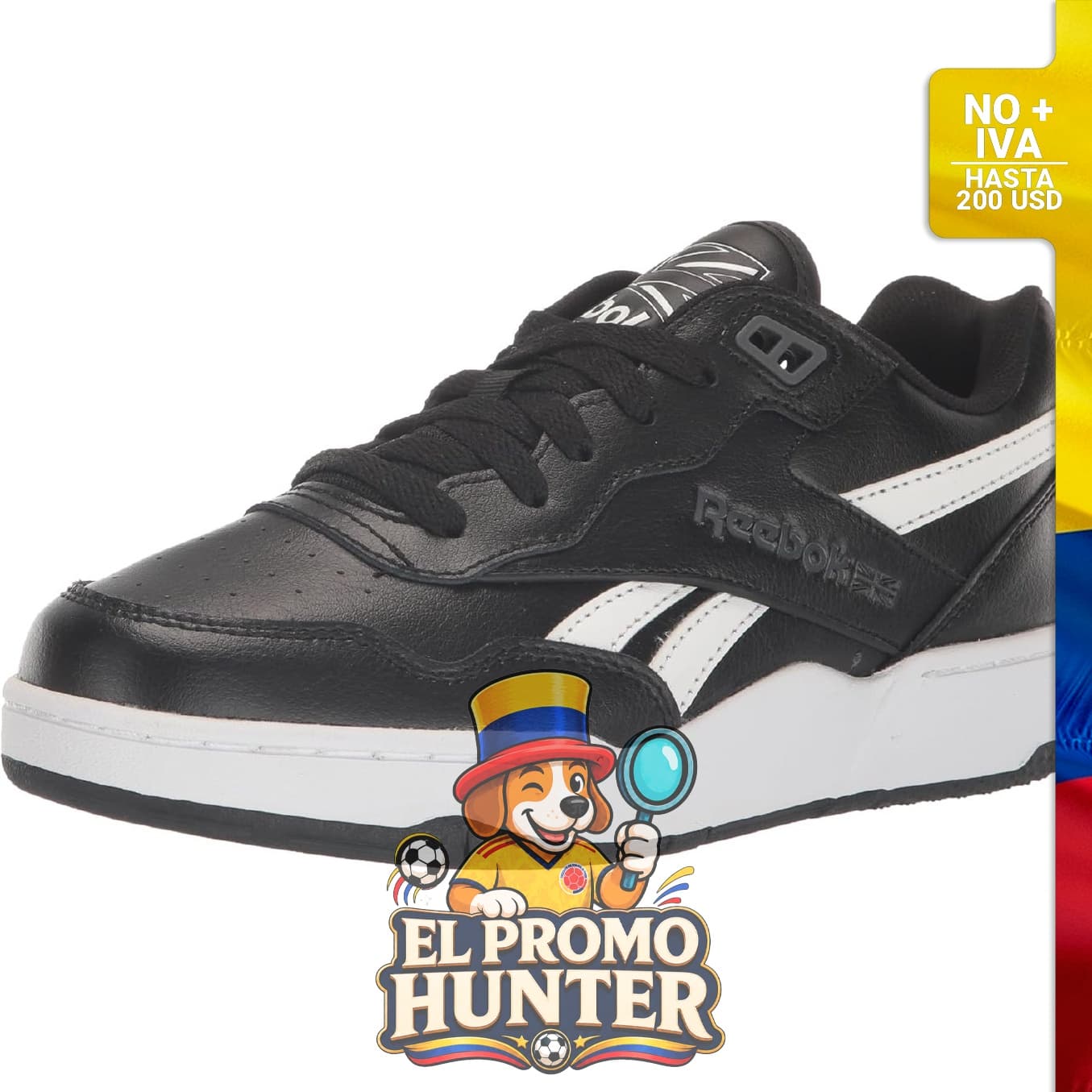 Zapatillas Reebok BB 4000 II unisex en color negro/blanco/gris.