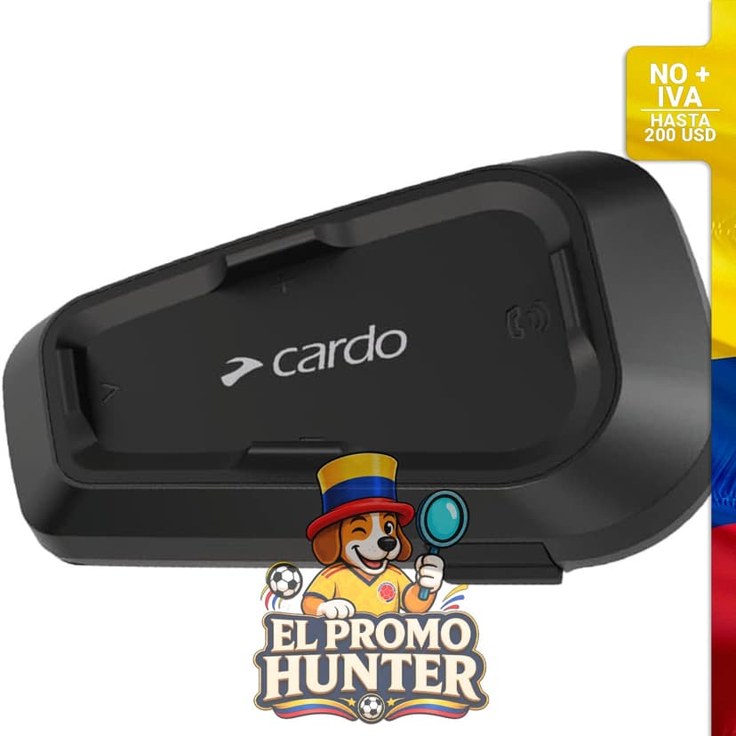 Auriculares de comunicación Bluetooth Cardo Spirit HD para motocicleta, color negro.