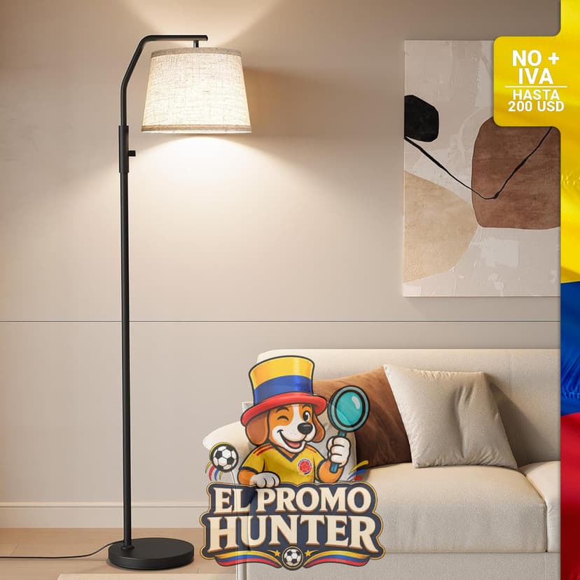 Lámpara de pie SUNMORY con bombilla de 9 W incluida, cabezal ajustable y regulable del 0 al 100%.