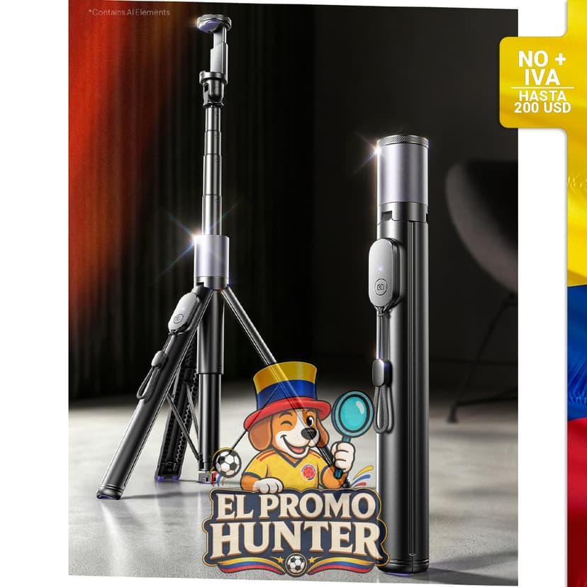 Trípode extensible de 67" (170 cm) para iPhone 17 Pro Max y otros dispositivos, incluye control remoto.