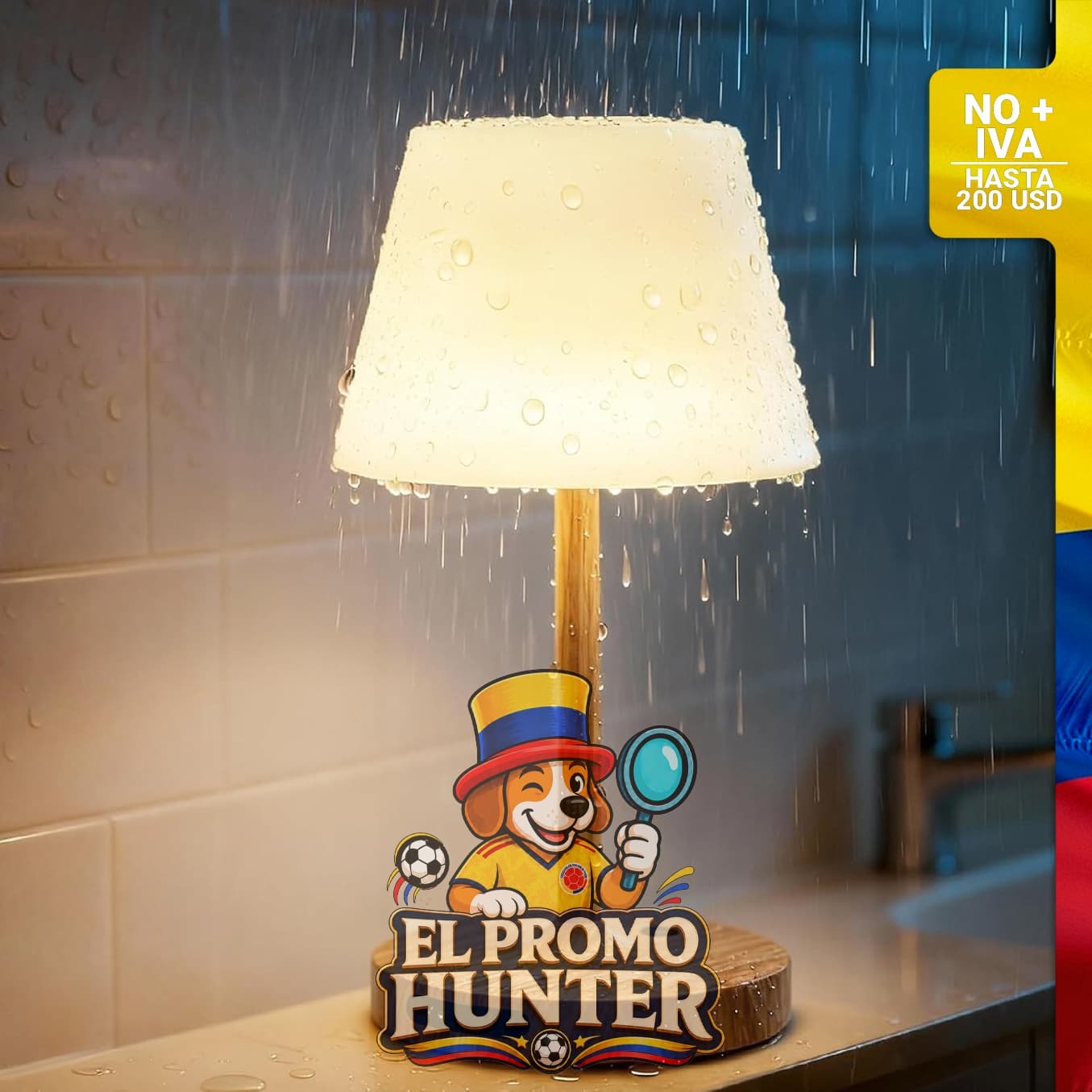 Lámpara de ducha impermeable recargable de 5200 mAh, luz nocturna LED IP65 para exteriores.