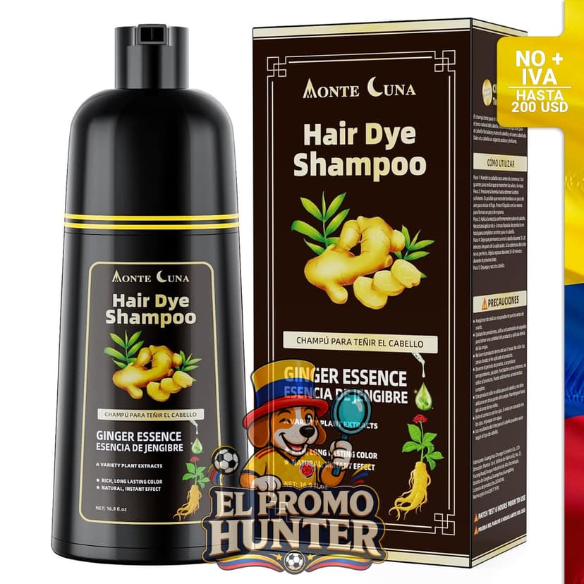 Champú 3 en 1 IIIMEIDU, tinte natural semipermanente para cabello, 500 ml.