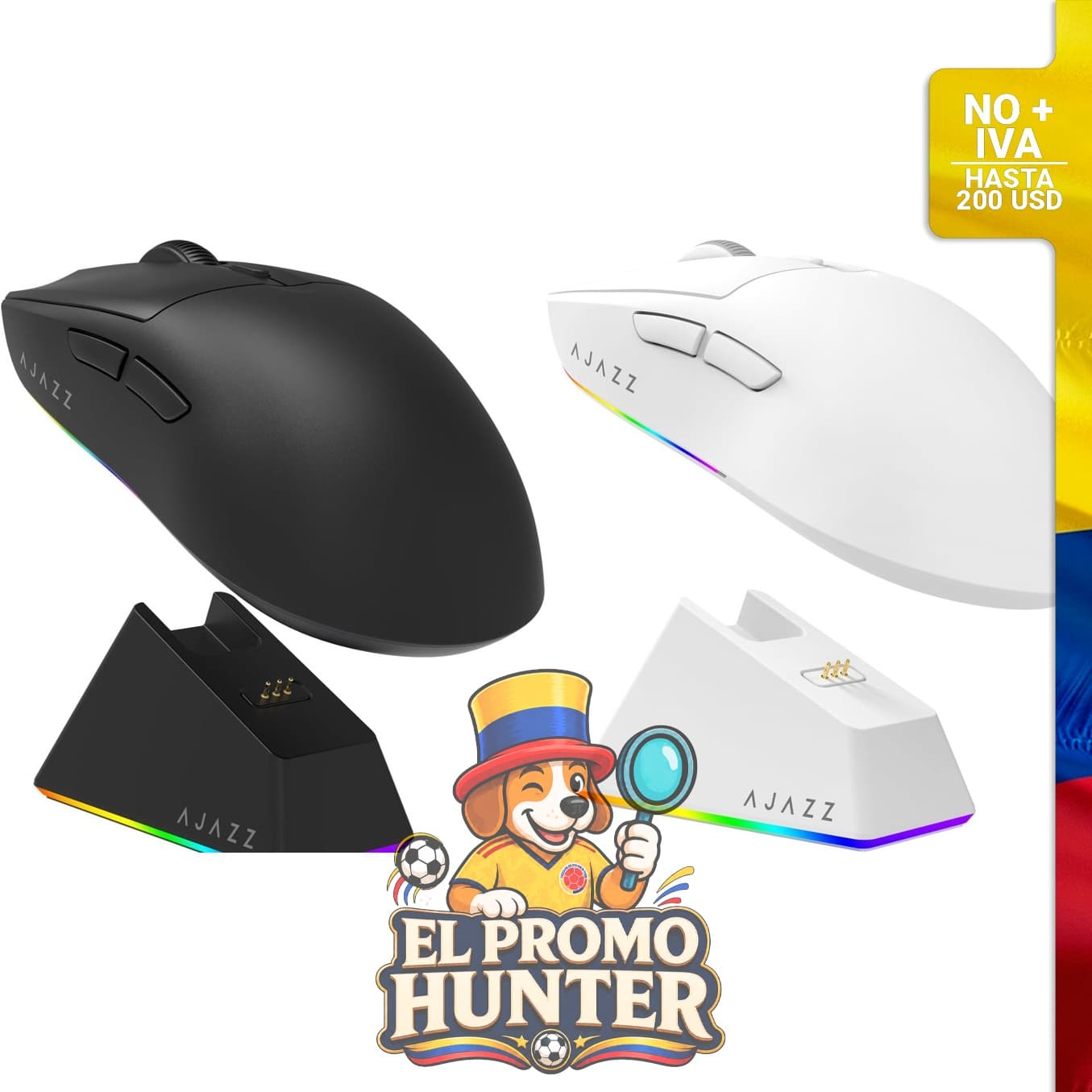Mouse para juegos AJAZZ AJ139 V2 MC, inalámbrico, 12,000 DPI, sensor PAW3311, batería de 500 mAh.