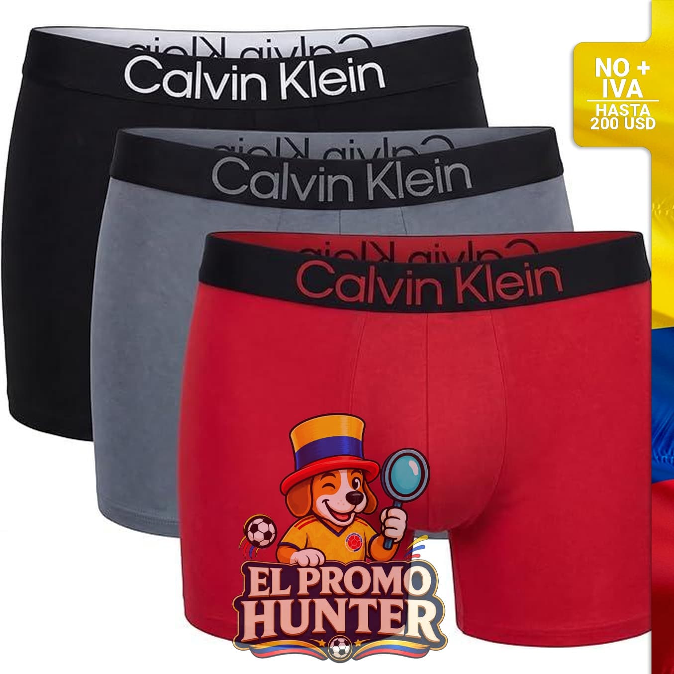 Paquete de 3 calzoncillos tipo bóxer de microfibra Calvin Klein.