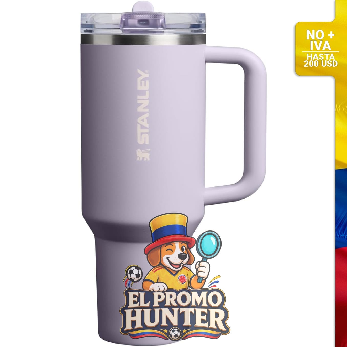 Vaso STANLEY Quencher ProTour de 1.18 L con tapa a prueba de fugas y popote plegable.