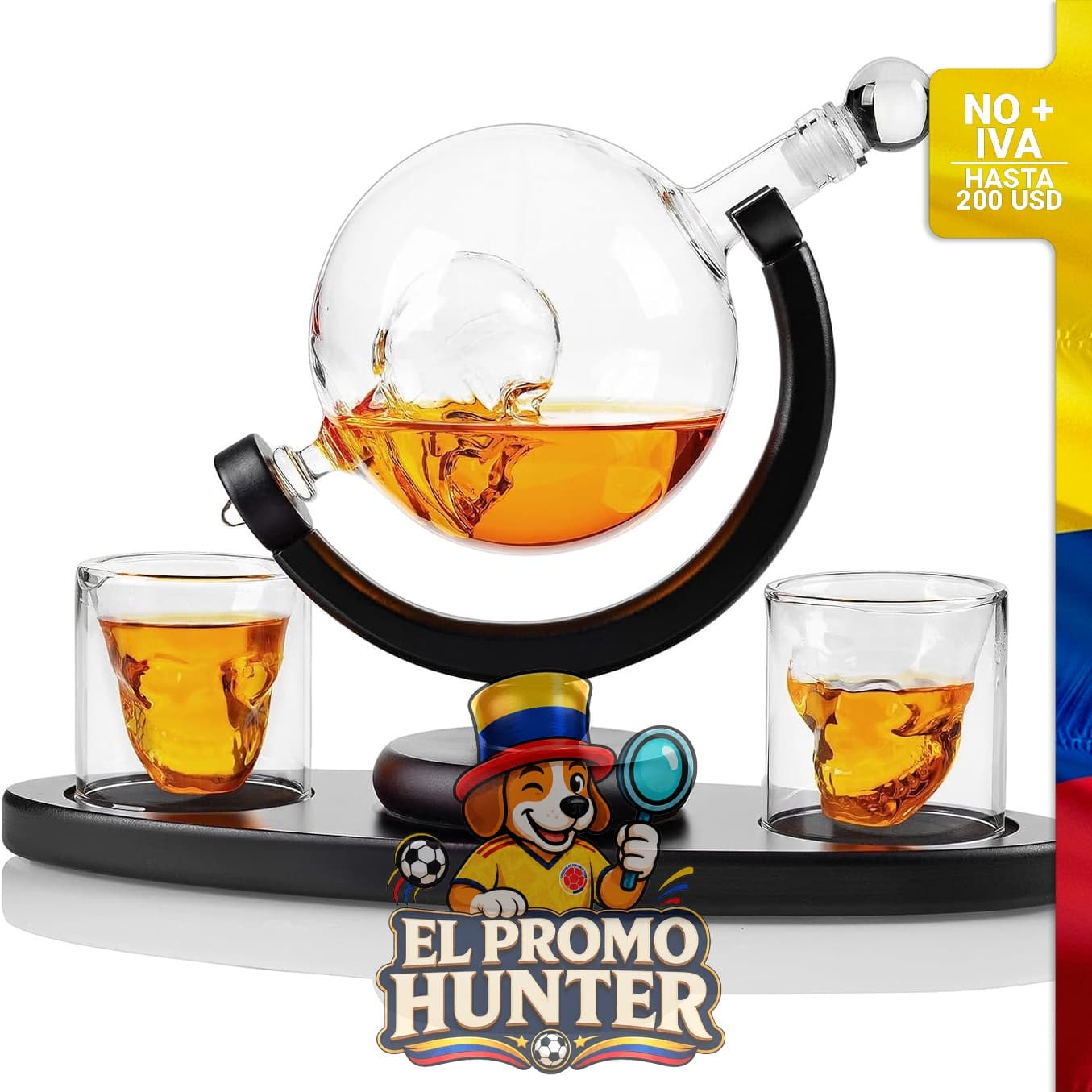 Juego de decantador de whisky de 28 oz con dos tazas de 2.7 oz, adecuado para licores y cócteles.