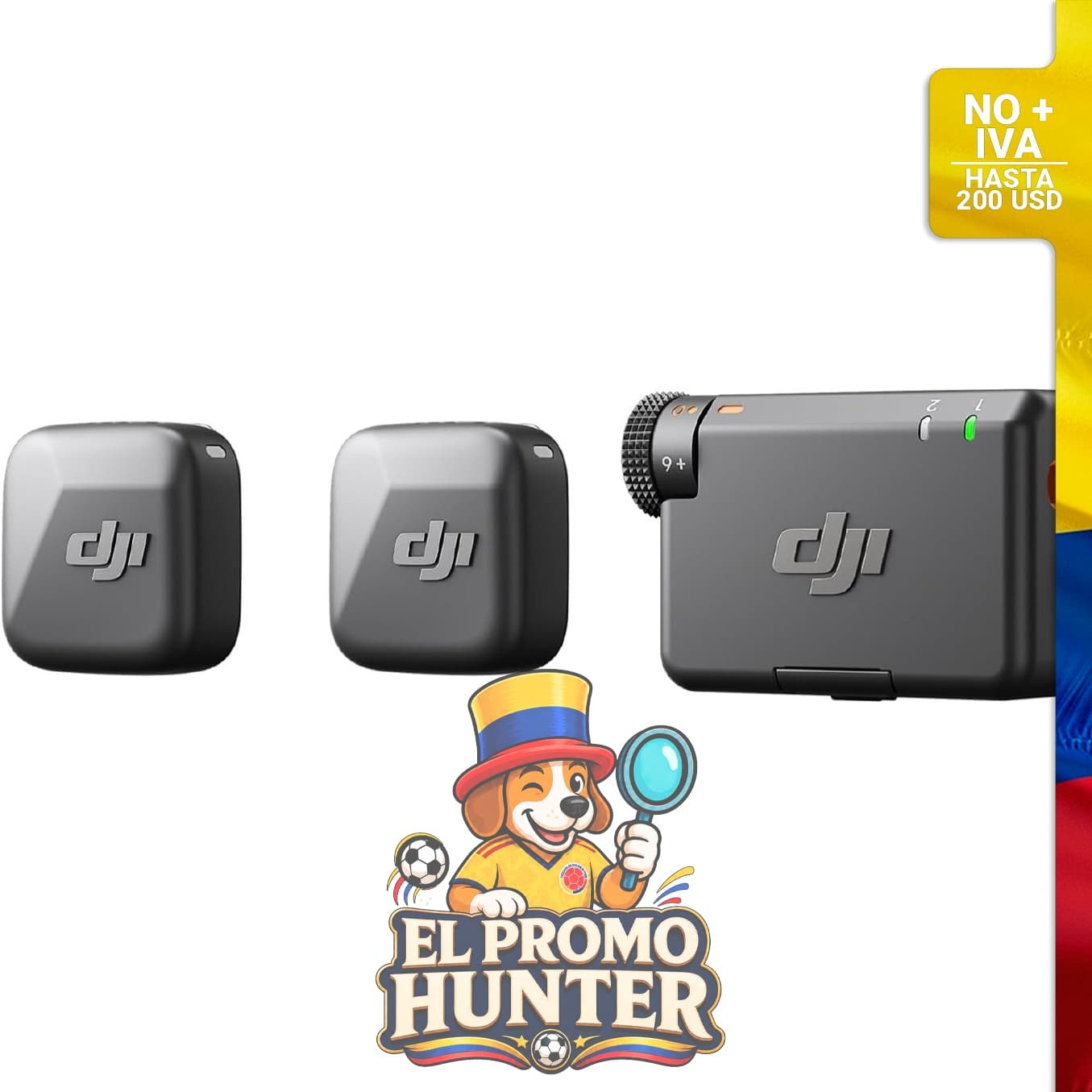 Micrófono inalámbrico Lavalier DJI Mic Mini (2 transmisores + 1 receptor) para cámaras y dispositivos Android.