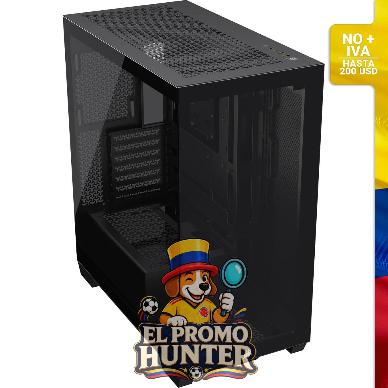 Carcasa para PC ATX de media torre CORSAIR 3500X, vidrio templado panorámico, compatible con placa base de conexión inversa.