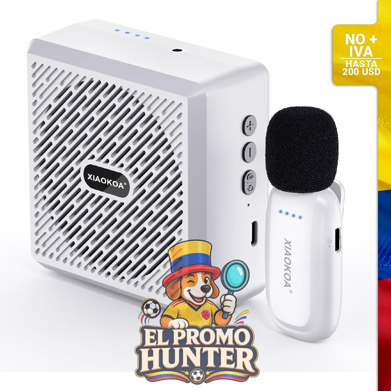 Amplificador de voz portátil con micrófono lavalier inalámbrico y altavoz Bluetooth, sistema de 2.4G.
