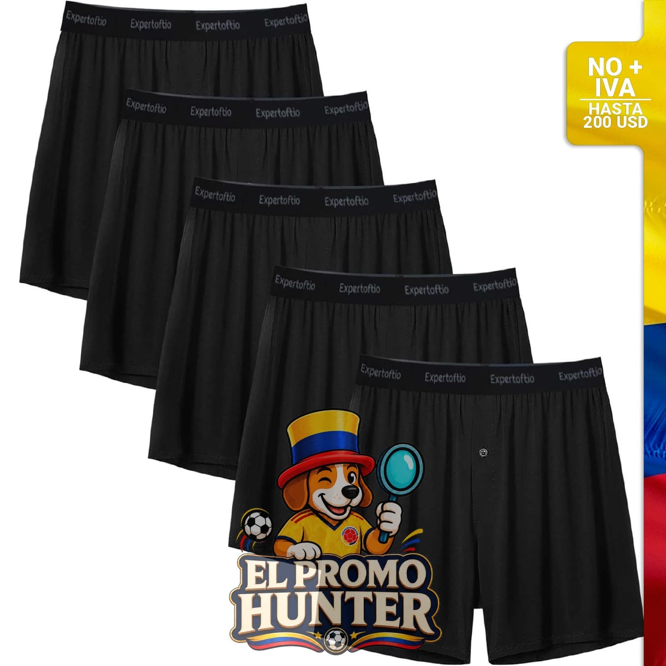 Boxers de algodón para hombre, ajuste holgado, cierre de botón, tejido transpirable.