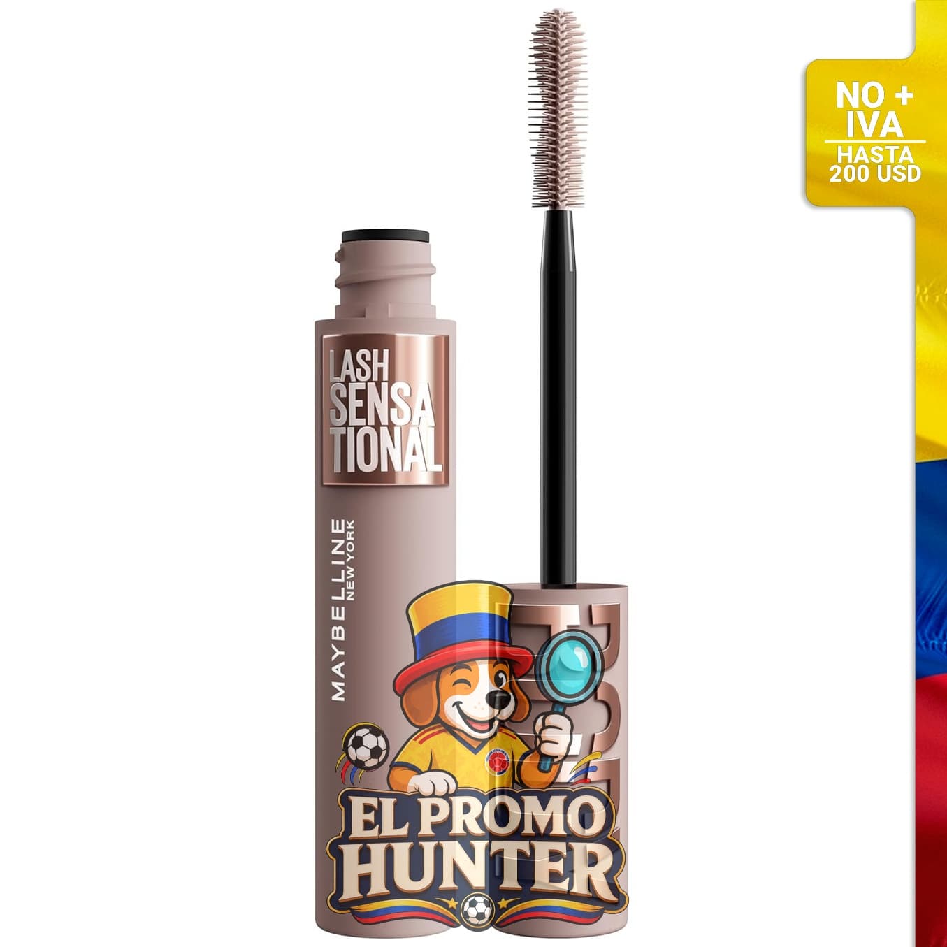 Pestañina lavable Maybelline Lash Sensational Body, fórmula para volumen y longitud.