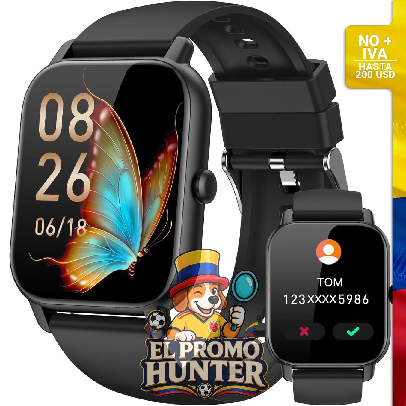 Reloj inteligente Mindimp con contador de actividad y monitor de sueño.