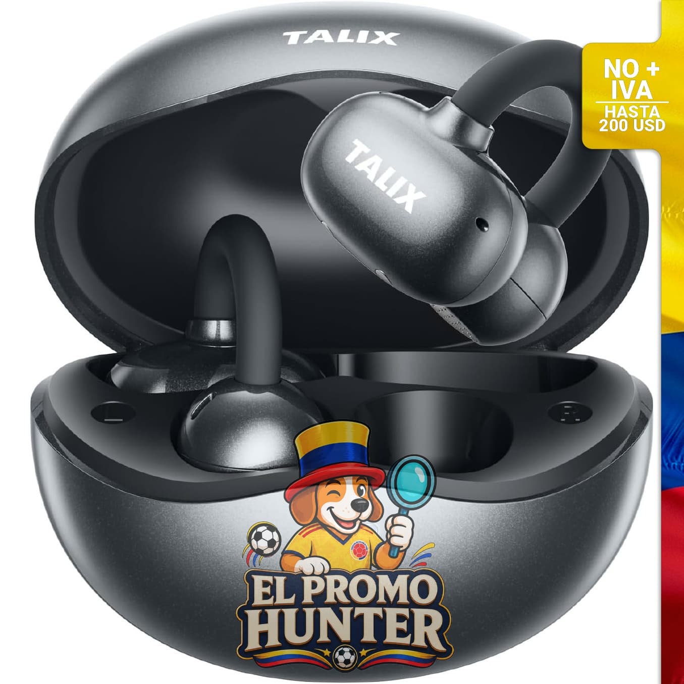 Auriculares inalámbricos Bluetooth 5.4, sonido direccional, tiempo de reproducción de 26 horas.