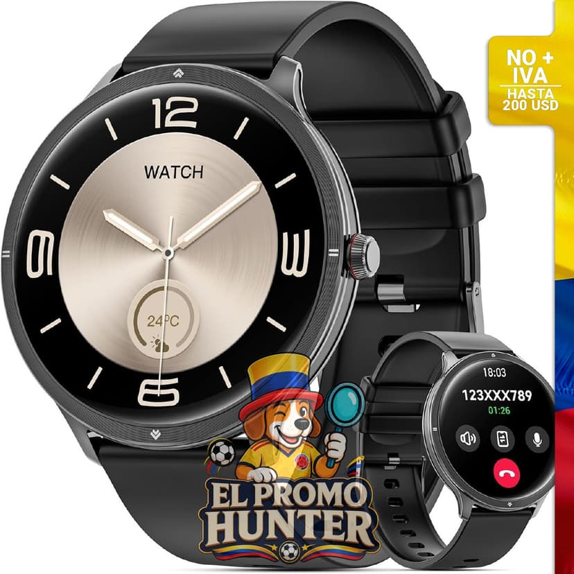 Reloj inteligente AMOLED de 1.75” con conectividad Bluetooth.