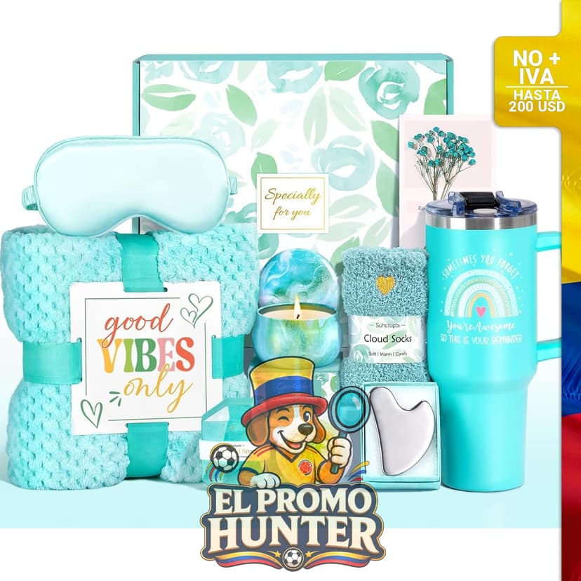 Caja Spa Mujer Verde 10 Piezas, incluye productos para cuidado personal.