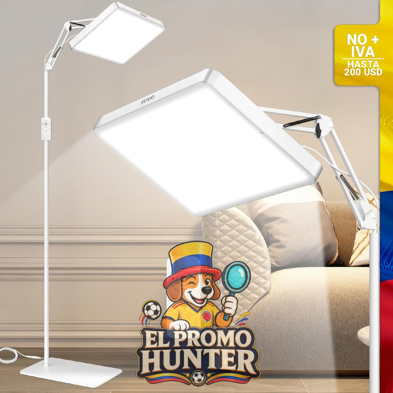 Lámpara de terapia de luz con 12000 Lux de potencia.